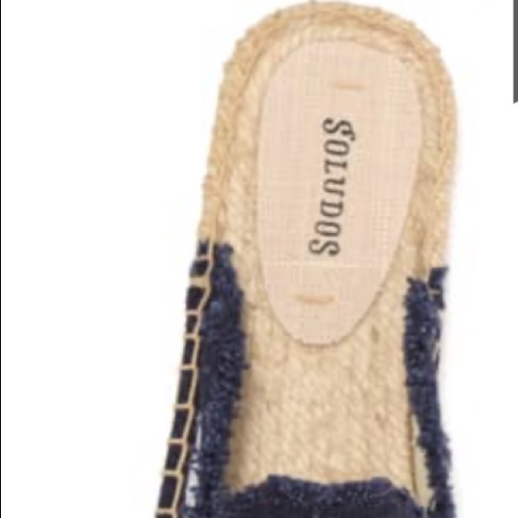 Soludos Frayed Floral Embroidered Mule Navy - Picture 9 of 9